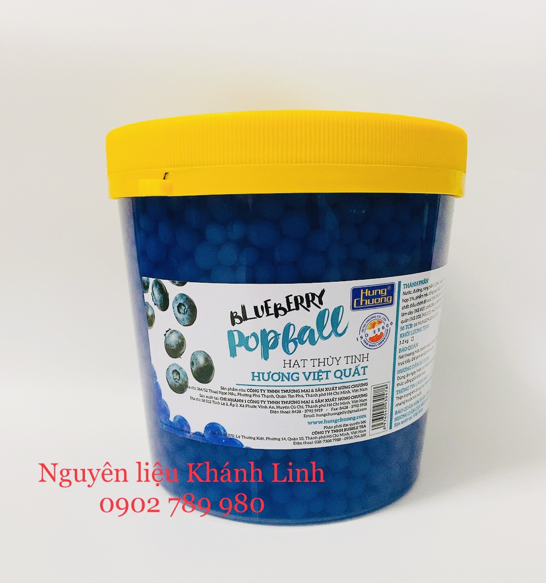 Trân Châu Thuỷ Tinh Việt Quất Hùng Chương 3.2Kg